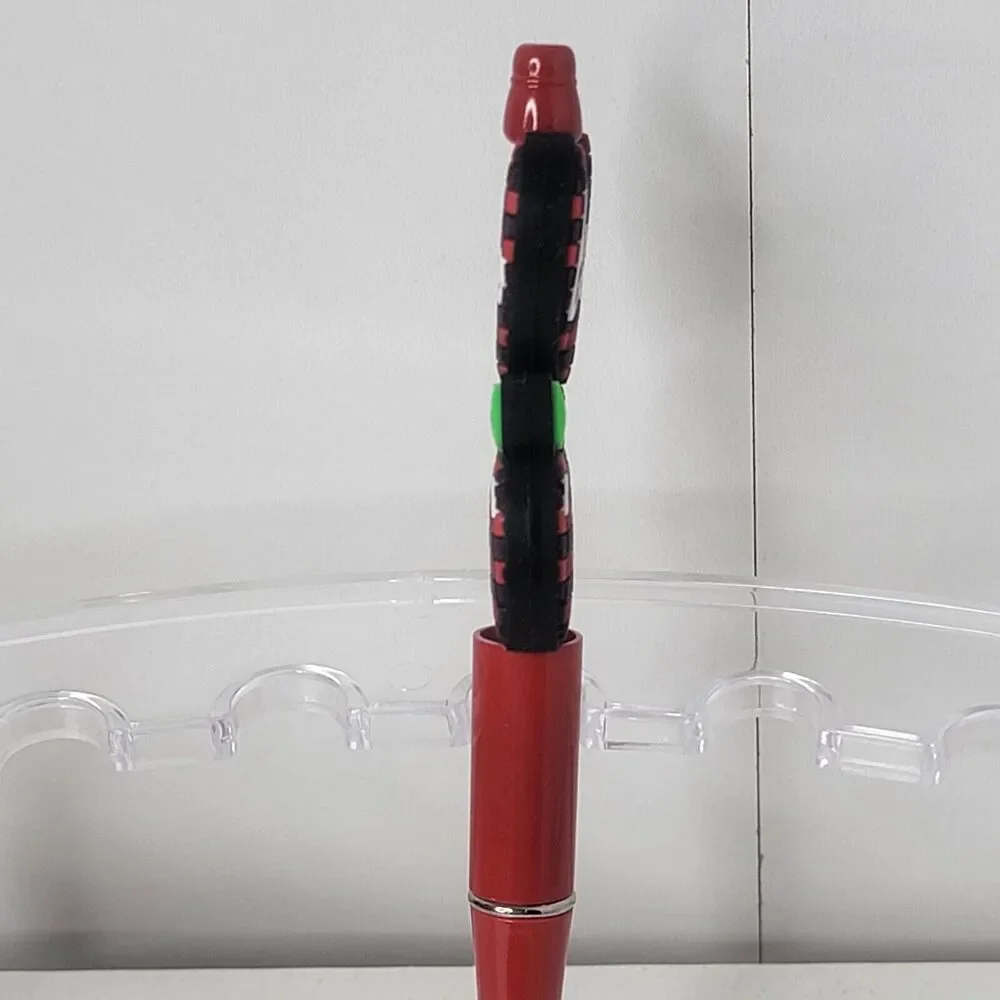 Funny Focal Beaded Pen Love Apple Plaid Teaching Red Heart